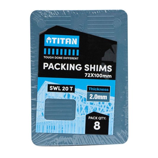 Titan 2 x 72 x 100 mm Blue Shim Packing - 8 Piece - Heavy-Duty, No-Slip Design - Auzzistore