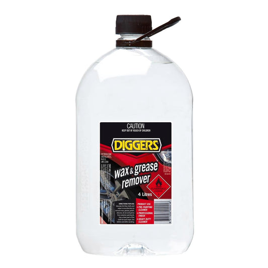 DIGGERS™ Wax & Grease Remover - 4 Litre - Liquid Solvent - Heavy Duty - Auzzistore