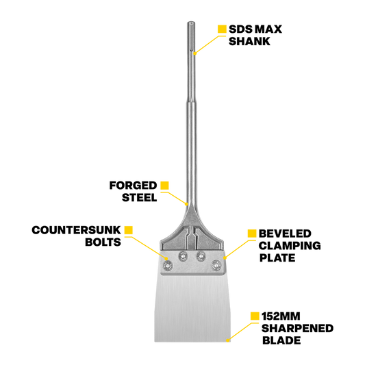 Kango SDS Max Scraping Chisel - 152mm x 635mm - Forged Steel - Durable – view 2 - Auzzistore