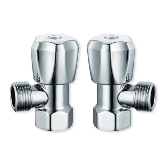 Kinetic Mini Cistern Cock 15mm Chrome 2 Pack - Lead-Free Brass - Quick Shut-Off - Auzzistore