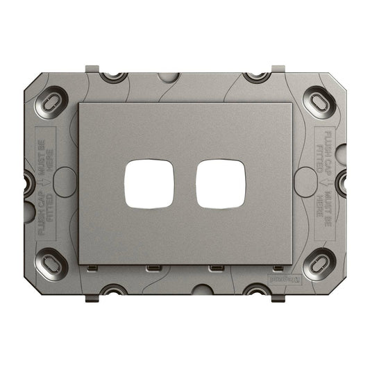 Hpm Arteor 2 Gang Wall Switch Grid Only - Magnesium - Plastic - Durable