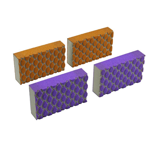 Rocket Walls and Ceilings Sanding Block Multi Pack - 4 Blocks - 115mm x 25mm x 68mm - Dual-Sided Design - Dust-Channelling - Auzzistore