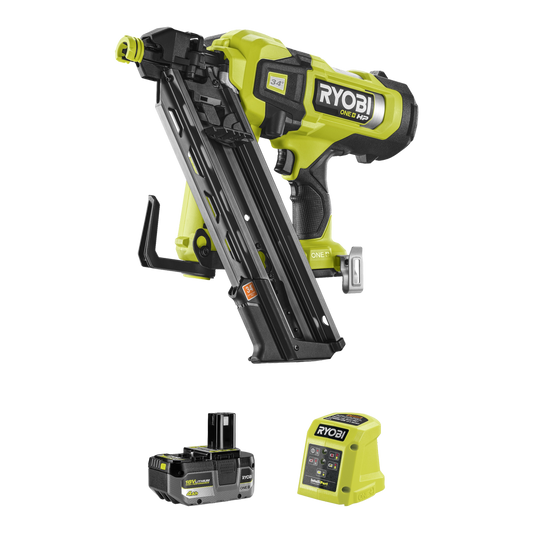 Ryobi 18V ONE+ HP Brushless AirStrike Framing Nailer 30-34° - 4Ah Kit - Cordless