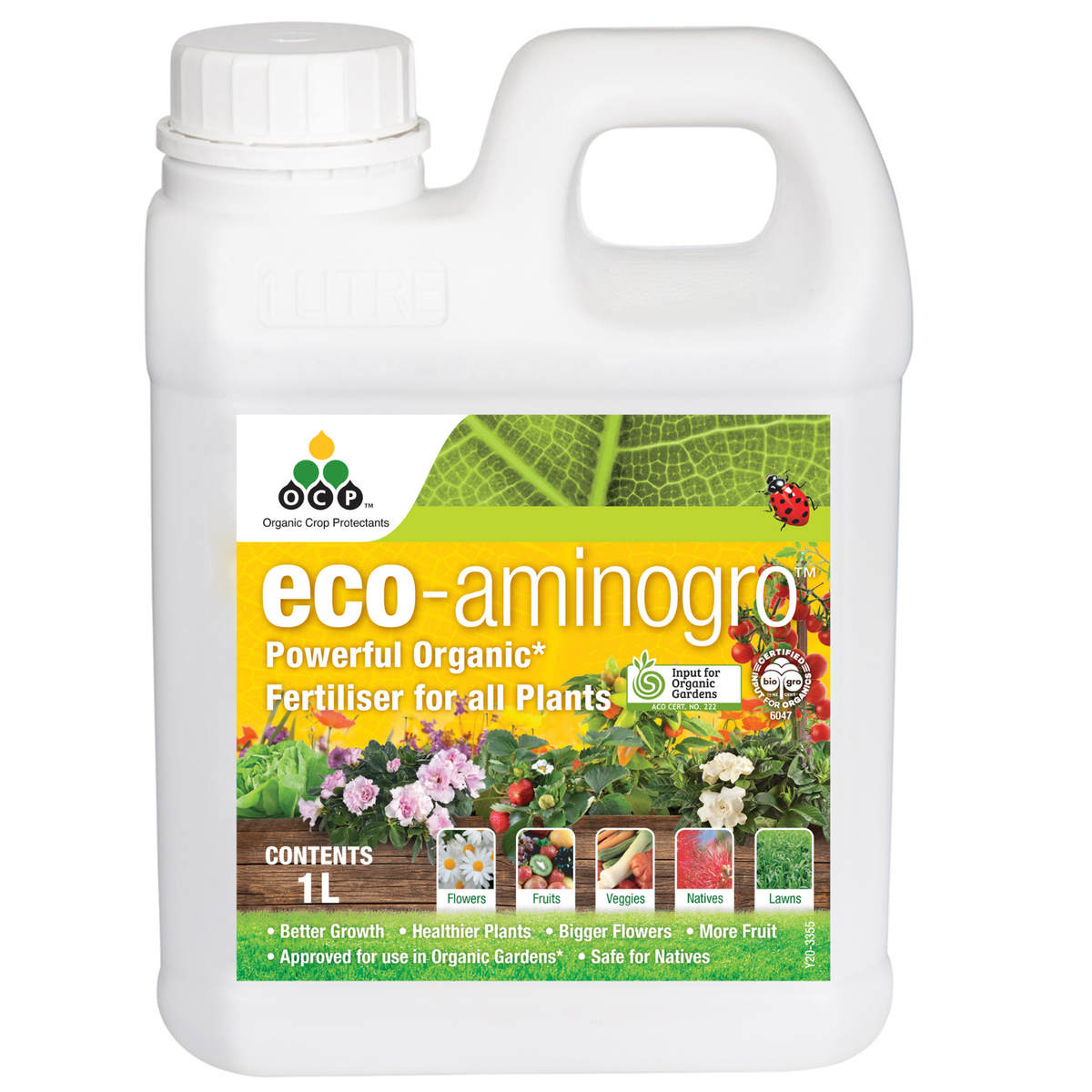OCP Eco-Aminogro Liquid Fertiliser 1L Organic Plant Growth