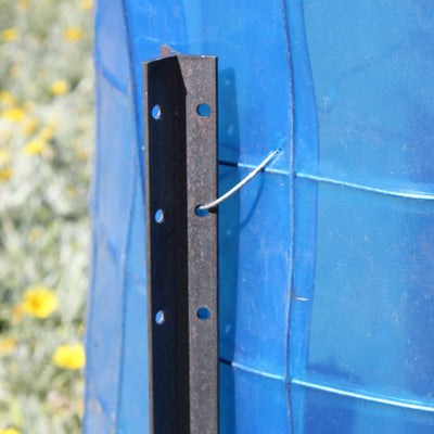 Ultrapost 60cm Black Steel Fence Post - Lightweight - Durable - Prepunched