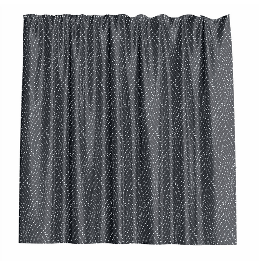 Barelli Polyester Shower Curtain Long Drop 210x180cm - Midnight Mist - Water-Resistant