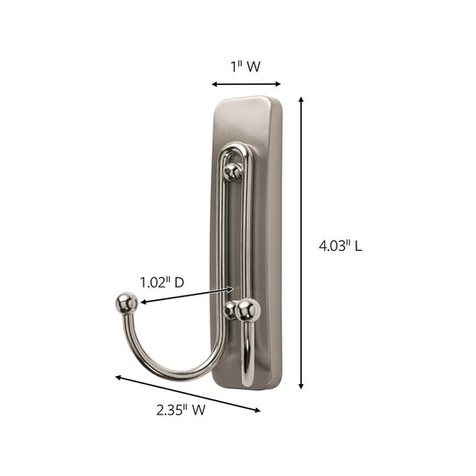 Command Brushed Nickel Hooks 3 Pack - 1 Large & 2 Small - Damage-Free Hanging - 98mm x 171mm – view 2