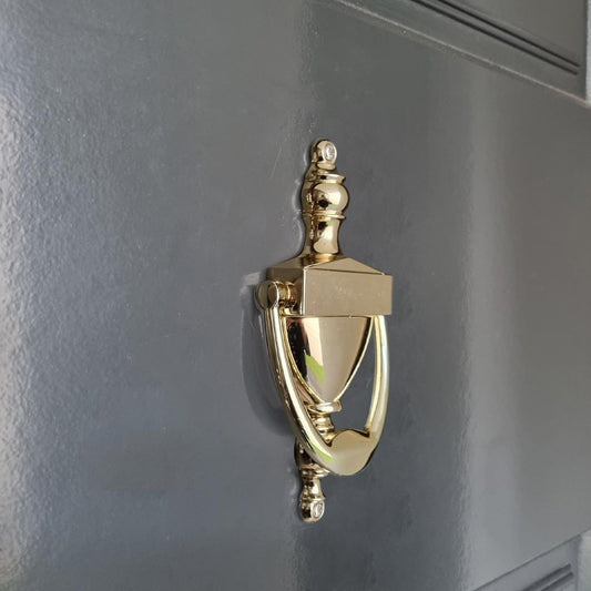 Adoored Brass Door Knocker - 81mm x 165mm - Steel - Vintage Design – view 2 - Auzzistore