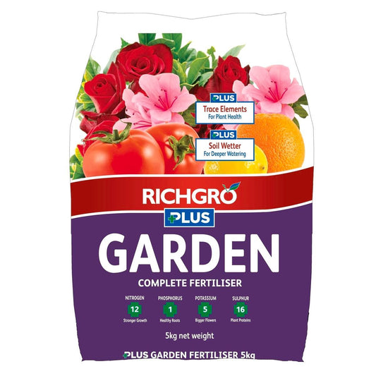 Richgro Plus Garden Complete Fertiliser 5kg Fertiliser Deep Watering - Auzzistore