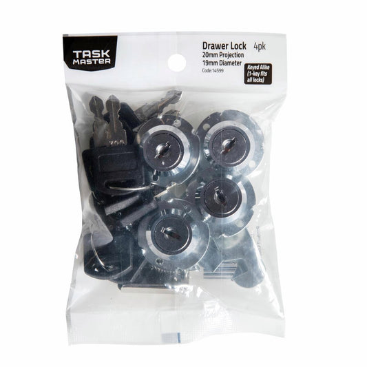 Taskmaster Drawer Lock Keyed Alike 19mm x 20mm - Steel - 1 Pack - Auzzistore