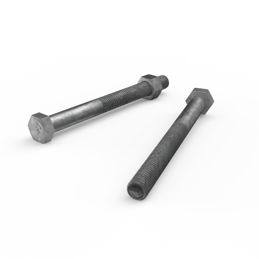 Zenith M12 x 130mm Hot Dip Galvanised Hex Head Bolts and Nuts Each