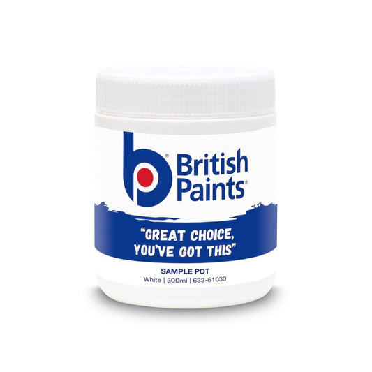 British Paints 500ml White Sample Pot - Low Odour - Low Sheen Finish