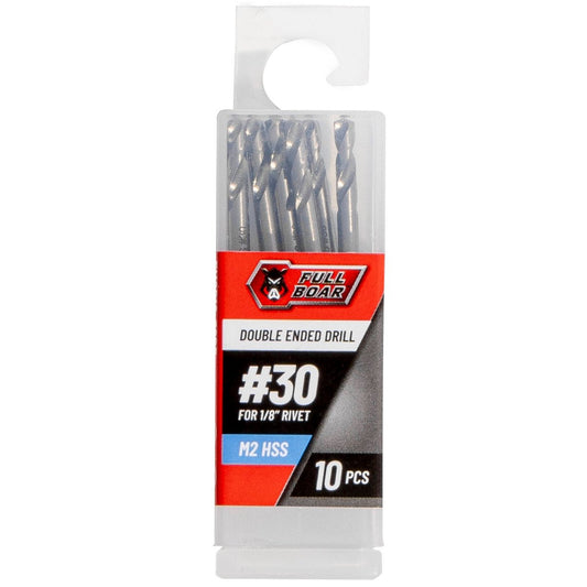 Full Boar No 30 HSS Double Ended Drill Bit - 10 Pack - 50mm - Precision Drilling - Auzzistore