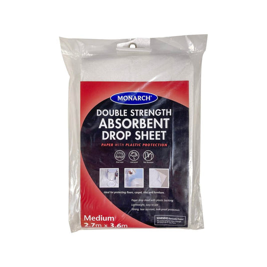 Monarch Drop Sheet - 2.7m x 3.6m - Paper and Plastic - Disposable - Auzzistore