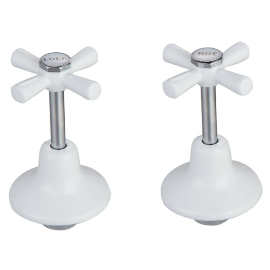 Shaw & Mason White Easy Clean Tap Set 1170mm DR Brass Durable