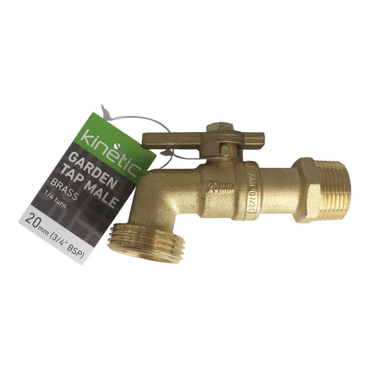 Kinetic 20mm Brass Male ¼ Turn Hose Cock - Durable Plumbing Valve – view 2 - Auzzistore