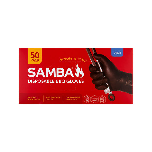 Samba Large Disposable BBQ Gloves - 50 Pack - Nitrile - Puncture Resistant - Enhanced Grip – view 2 - Auzzistore