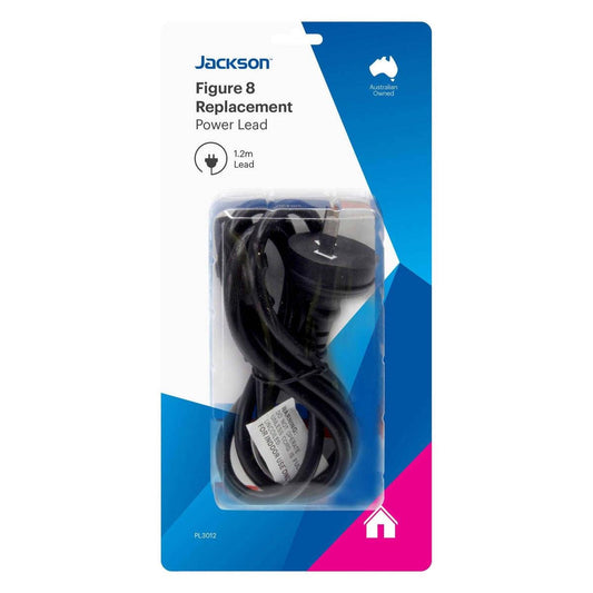Jackson Replacement Figure 8 Lead 1.2m - Black - 250V - Versatile Connectivity