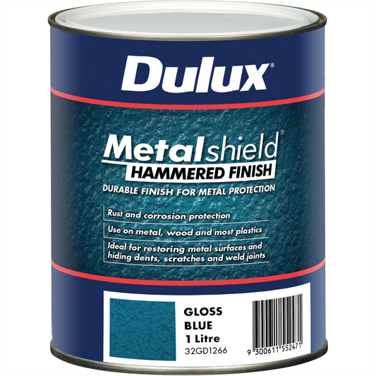 Dulux Metalshield 1L Hammered Finish Paint Blue - Durable - Waterproof