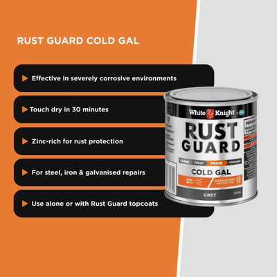 White Knight Rust Guard Cold Gal 0.25L Primer Paint Heavy Duty Protection