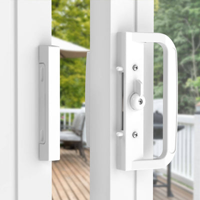 Rolltrak White Sliding Patio Door Keyed Lock Set - 200mm Alloy - Secure