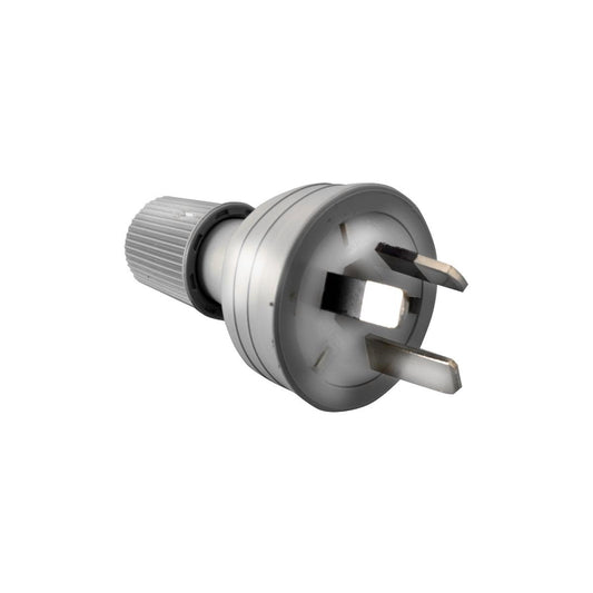 HPM 10A Plug Top Rear Entry - Grey - 3 Pin Flat Connector - Durable PVC Cover - Auzzistore