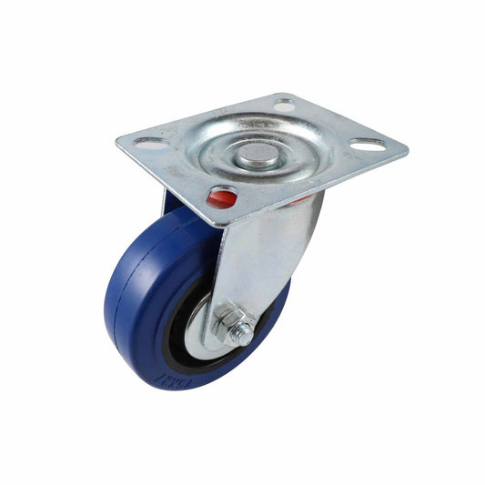Easyroll Heavy Duty Castor - 75mm - Blue Rubber - Non-Marking - Auzzistore