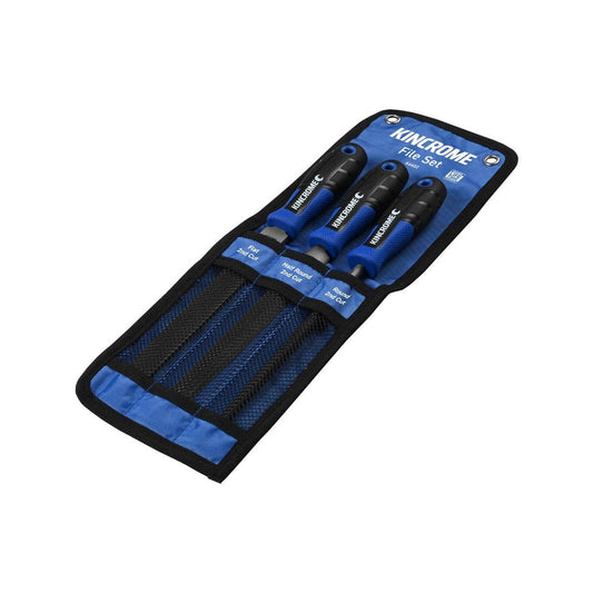 Kincrome File Set 200mm 3 Piece - Carbon Steel - Ergonomic Handles - Auzzistore