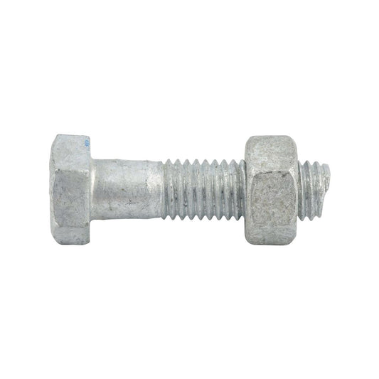 Zenith M10 x 40mm Hot Dipped Galvanised Hex Head Bolt and Nut Each - Auzzistore