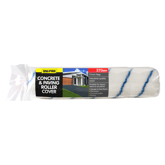 Uni Pro Concrete And Paving Roller Cover 270mm Woven Nylon 11mm Nap - Auzzistore