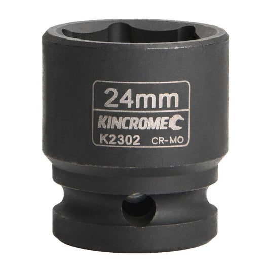 Kincrome 24mm 1/2" Drive Impact Socket - Chrome Molybdenum Steel - Black - Auzzistore