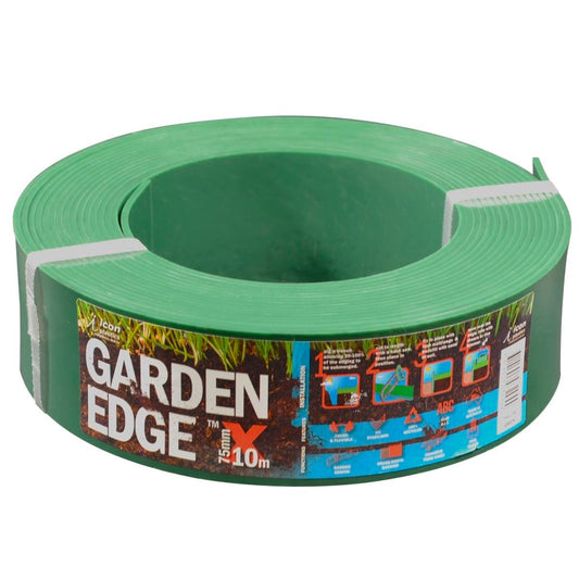 Icon Plastics Garden Edge - 75mm x 10m - Recycled Plastic - UV Stabilised - Auzzistore