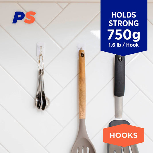Permastik Medium Kitchen Hooks - 4 Pack - Plastic - Removable Adhesive – view 2