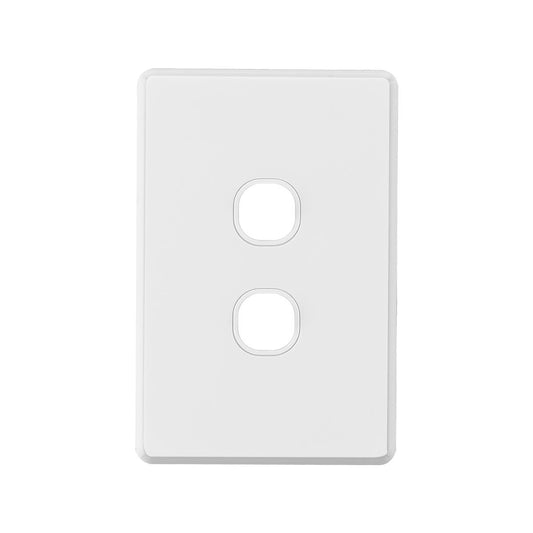 Deta S Line Series 2 Aperture Wall Plate - Double Gang - 100mm x 5mm - Customisable A/V Connections - Auzzistore