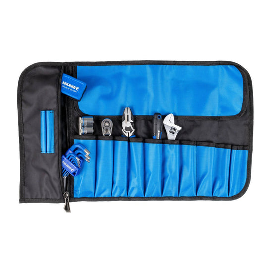 Kincrome 57 Piece Tool Roll Kit - 110mm x 380mm x 100mm - Durable Storage - Auzzistore