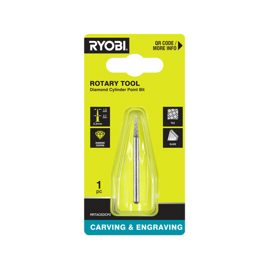 Ryobi 1.5mm Rotary Diamond Cylinder Point Bit - Precision Engraving Tool - Auzzistore