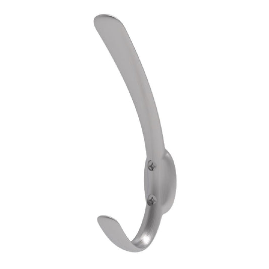Mode Brushed Nickel Single Hat and Coat Hook - 17mm x 115mm x 45mm - Silver