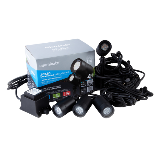 Elluminate Bluetooth Spotlight Garden Kit 4 Pack - 5mm x 10mm x 6mm - Black