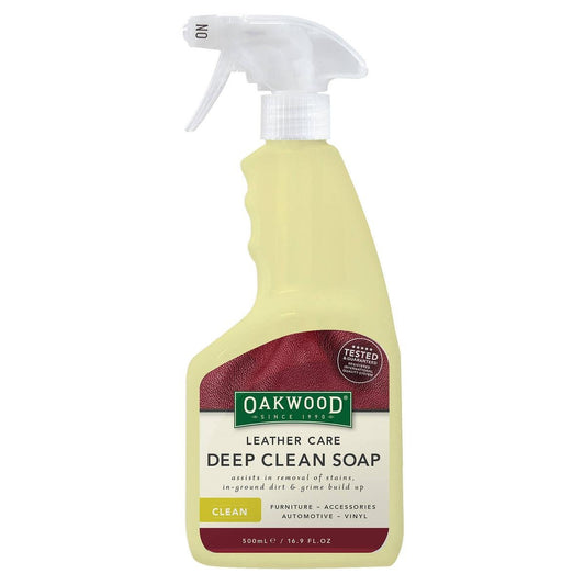 Oakwood Deep Clean Leather Care Soap 500ml - pH Balanced - 100mm x 250mm
