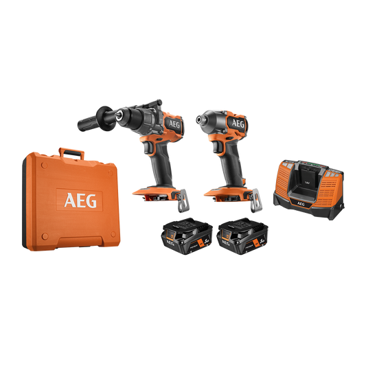 AEG 18V FUSION Hammer Drill & Impact Driver Kit - 2 Piece - 5.0Ah Batteries