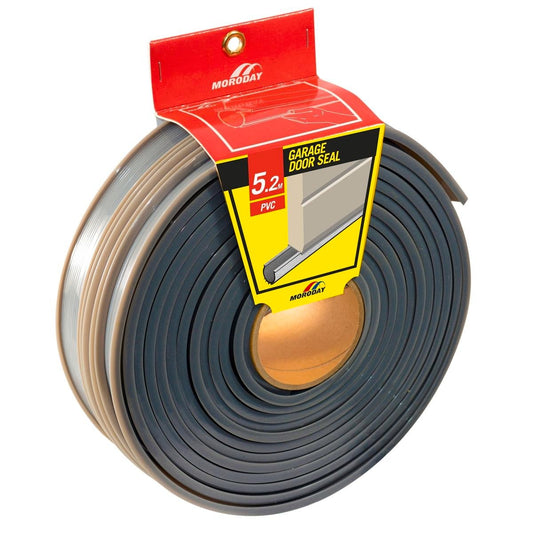 Moroday Garage Door Seal 60mm x 5.2m PVC Flexible Durable Solution - Auzzistore