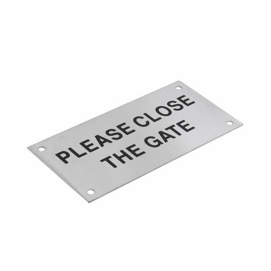 Sandleford Stainless Steel Please Close the Gate Sign - 95 x 47mm - Brushed Finish - Auzzistore