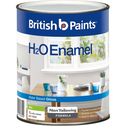 British Paints H2O Enamel Paint - 1L - Water Based - Fast Drying - Auzzistore