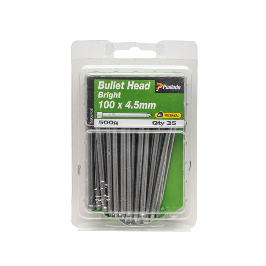 Paslode Bullet Head Nails 100mm Bright Steel 4.5mm 35 Pack - Auzzistore