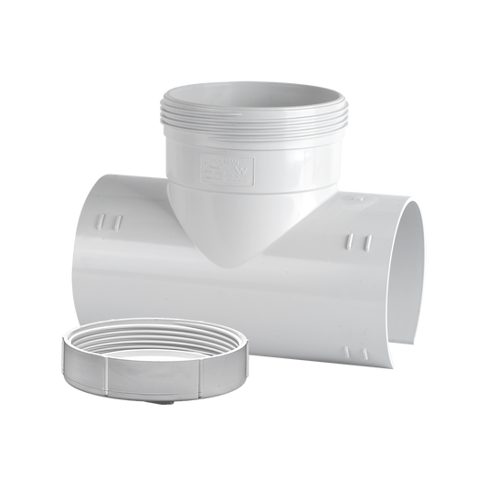 Holman 100mm PVC DWV Snap Tee - 100mm - Watermark Approved