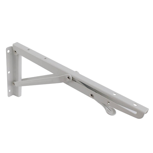 Carinya Folding Spring Loaded Bracket 315x145mm White Steel Durable - Auzzistore