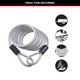 Master Lock 6mm Looped Self Coil Cable 1.8m Braided Steel Durable
