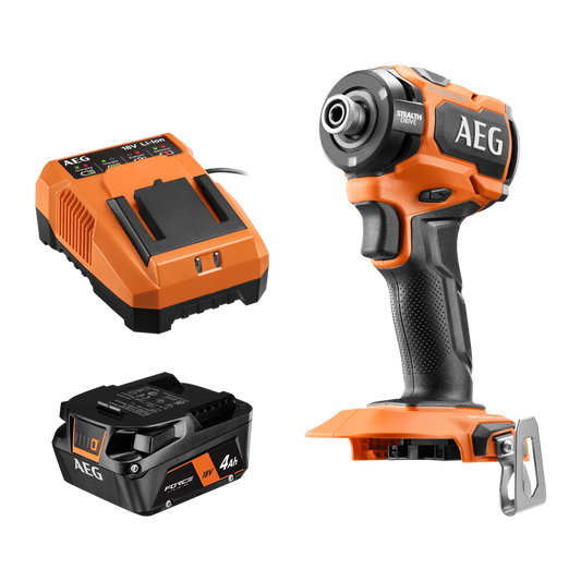 AEG 18V Fusion Stealth Impact Driver 4Ah Kit - Compact - Low Vibration - Auzzistore