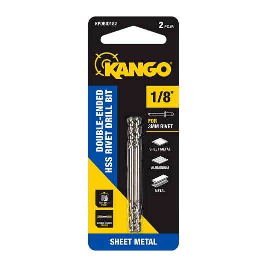 Kango 1/8” HSS Double-Ended Rivet Drill Bit 2 Pack - Precision Drilling - Auzzistore