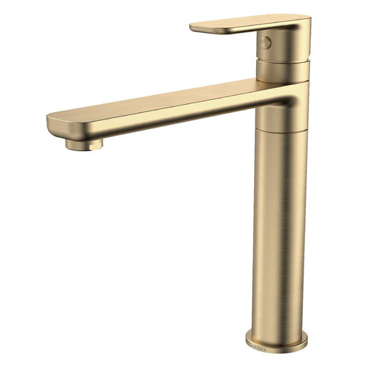 Caroma Luna Sink Mixer - Brushed Brass - Lead Free - 50mm x 260mm x 231mm - Auzzistore